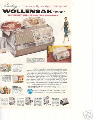 1957 Wollensak Reel to Reel Tape Recorder Color Ad