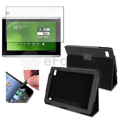 Leather Case+Screen Protector+Touc h Stylus For Acer Iconia Tab A500