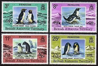72 75,MNH.Michel 64 67. Macaroni,Gentoo,Adelie,Emperor Penguins,1979