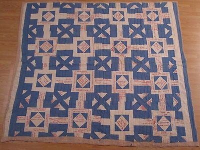 ANTIQUE AFRICAN AMERICAN FOLK ART 1950s QUILT HOUSTON TX CHURCH POSTAL