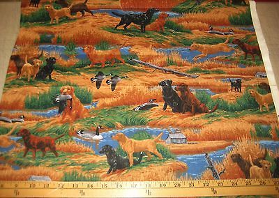 CRANSTON VIP HUNTER DOG RETRIEVER MALLARD HUNTING SCENE 100% COTTON