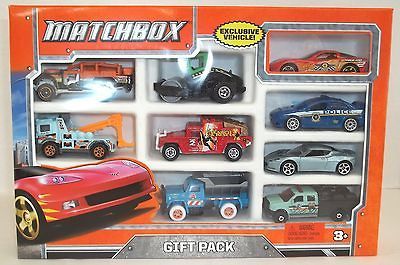 Matchbox 9 Car Gift Pack RACING SPORT RED RACE CAR Police Tow Truck