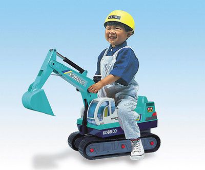 KOBELCO Excavator for KIDS to RIDE w/ helmet rare import from JAPAN