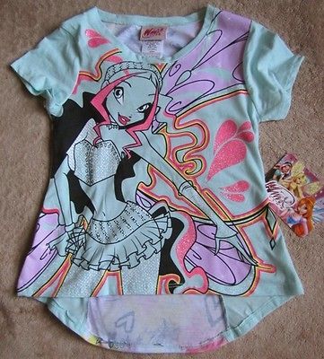 WINX Club *Aisha* Lght Blue S/S Fitted Tee T Shirt sz 10/12