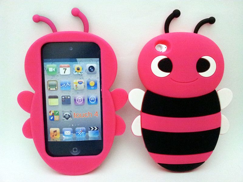 3D Honey Bee Cute Rubber Case Cover Skin For iPod Touch 4 /4G MSC613