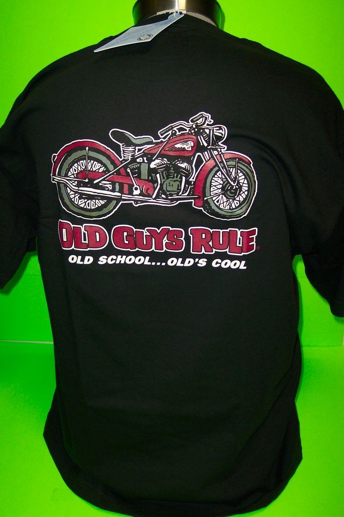 OLD GUYS RULE      OLD SCHOOL MOTORCYCLE        TEE SHIRTS ( NEW )