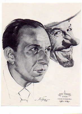 JOSE FERRER   1950 Cyrano De Bergerac 1962 Volpe Print