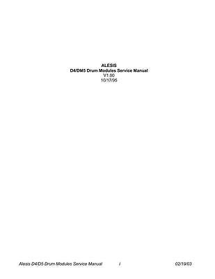 Alesis D4_DM5 Service Manual Printed & Bound