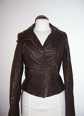 All Saints Original Meyer Distressed Biker Jacket Washed Leather RARE