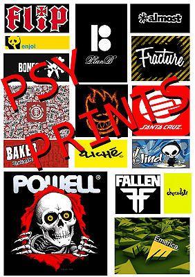 Stickers 16 pack Board Bmx Flip Cliche Plan B Almost Fracture Enjoi