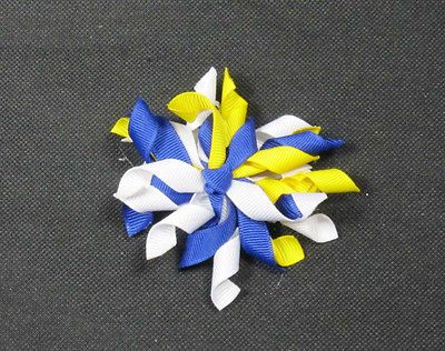 WhiteYellowR oyal Michigan Wolverines Korker Hair Bow (Handmade