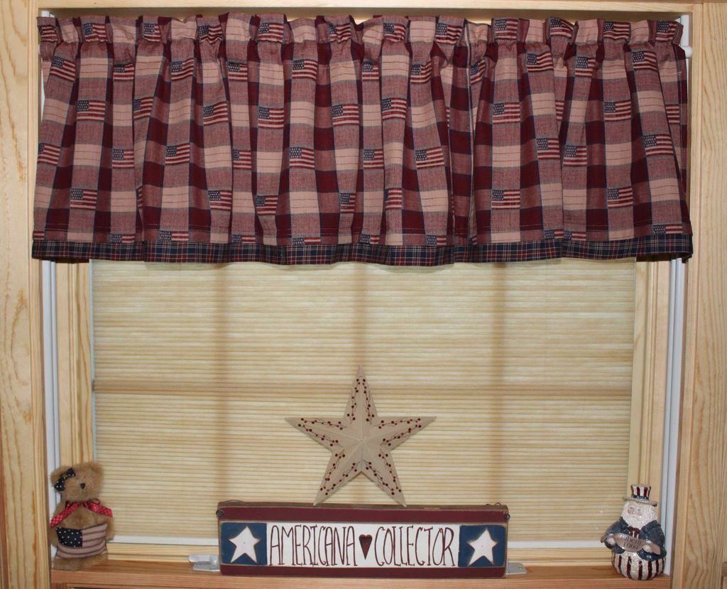 Primitive Americana Country Curtain Valance