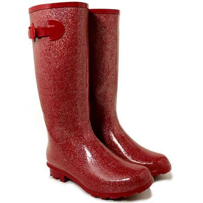 NEW WOMENS FESTIVAL WELLY WELLIES WELLINGTON FLAT KNEE HIGH RAIN BOOTS