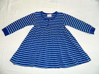 HANNA ANDERSSON Daydress/Playdress, Blue w/ Turquoise Stripes, sz 100