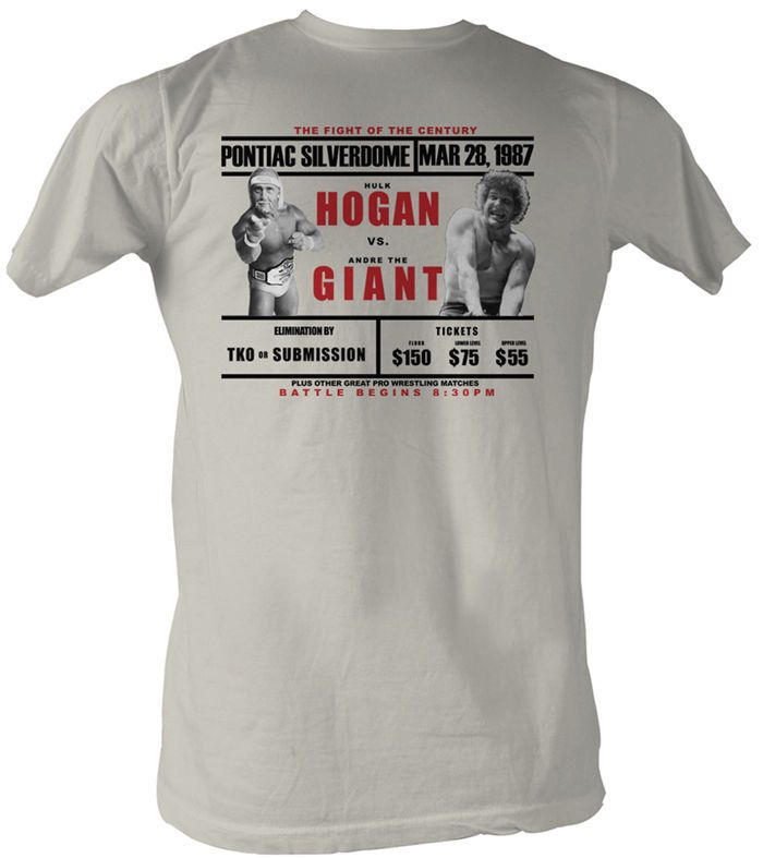 Andre The Giant T Shirt – Big Fight Vintage White Adult Tee