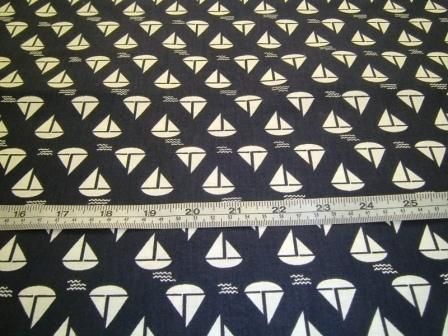 SAILBOATS YACHTS NAVY BLUE & WHITE DEAR STELLA COTTON QUILT FABRIC