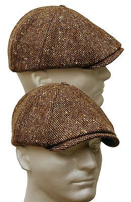 WOOLRICH BROWN WOOL TWEED GATSBY CAP NEWSBOY IVY Hat Men Cabbie Golf