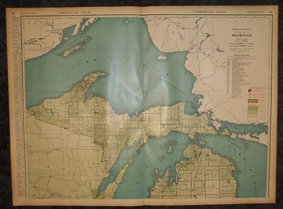 1936 Railroad Map of Northern Michigan. Genuine. Super scarce. Read