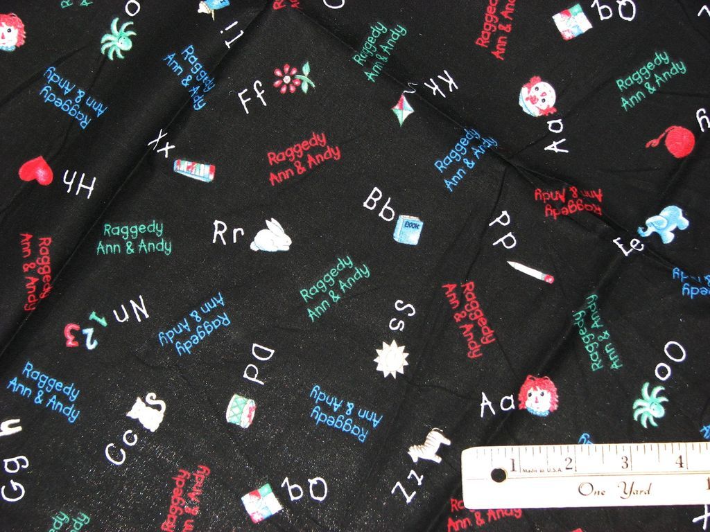 Raggedy Ann & Andy Chalkboard Fabric 32