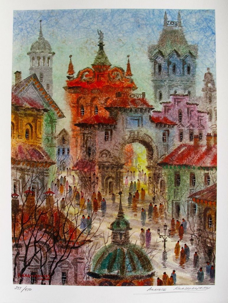 KRASNYANSKY Hand Signed Lithograph MEMORIES OF PRAGUE