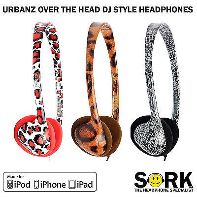 Colourful Animal Print Childrens Kids Girls Boys Headphones iPod 