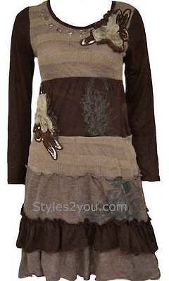 Pretty Angel Clothing Ladies Vintage Dress In Black & Brown Style