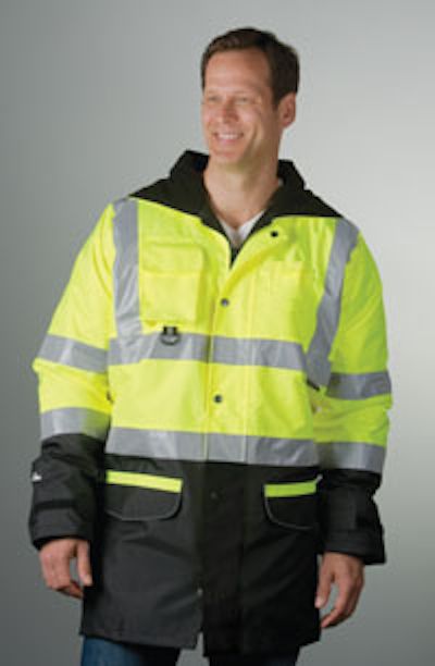 ANSI III Hi Viz Neon Lime Waterproof Parka w/ Hood and Reflective