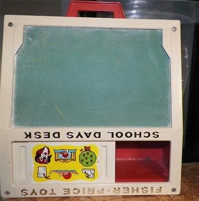 vintage Fisher Price loader and chalk board school desk