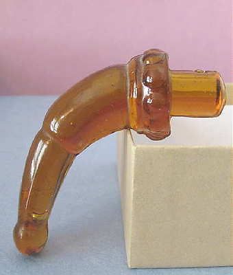 Vintage Antique Glass Cabinet Dresser Drawer Amber Handle KNOB