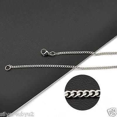 Stainless Steel Men Women Cuban Link Curb Chain Necklace 2mm, 3mm