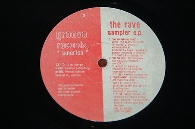 Rare 1991 Rave Music Record Sampler EP 1st America 91 Underground DJ