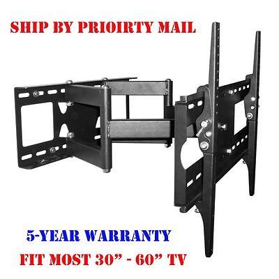 DUAL ARM ARTICULATING LED LCD PLASMA TV TILT WALL MOUNT 32 37 42 46 47