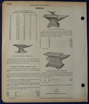 Anvils, Blacksmith, Farrier, Horseshoe Tools, Vintage 1930s Union