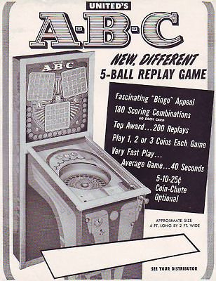 pinball bingo machines