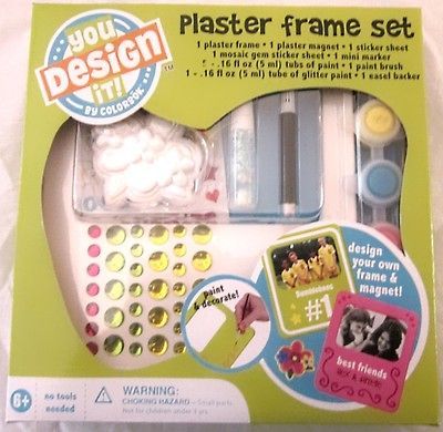 PLASTER PICTURE FRAME SET, YOU DESIGN IT, BY COLORBOK, FRAME & MAGNET