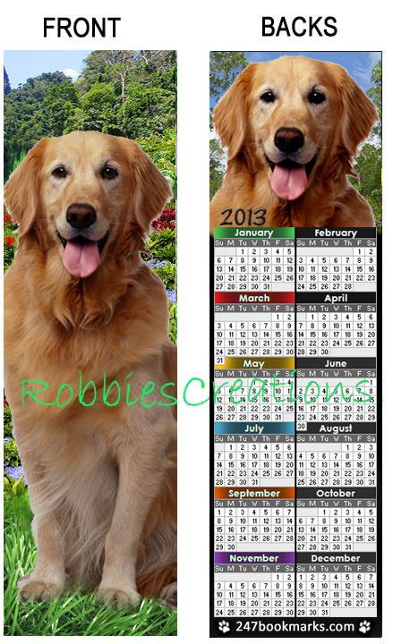 2013 CALENDAR Dog BOOKMARK Art Book mark/wallet Figurine card