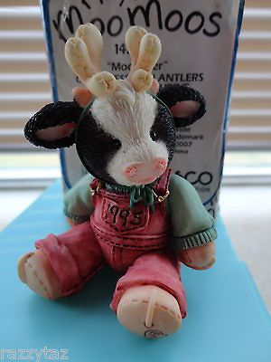 Mary Moo Moos Moo Deer #142980 MIB Cow Dressed In Antlers Dated 1995