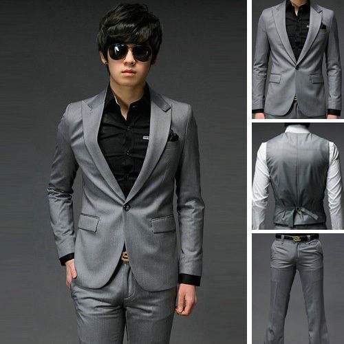 SEXY Mens Slim Fit Formal Wedding One Button Work Office Suit Blazer