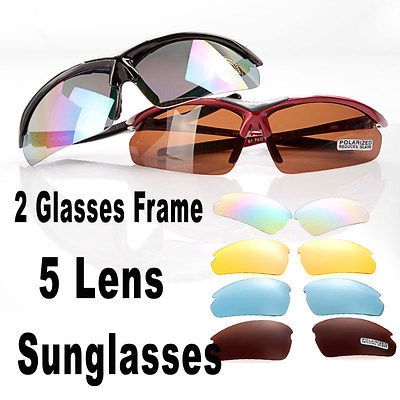 Polarized Sunglasses Outdoor Cycling Running Goggle Glasses 2 Frame