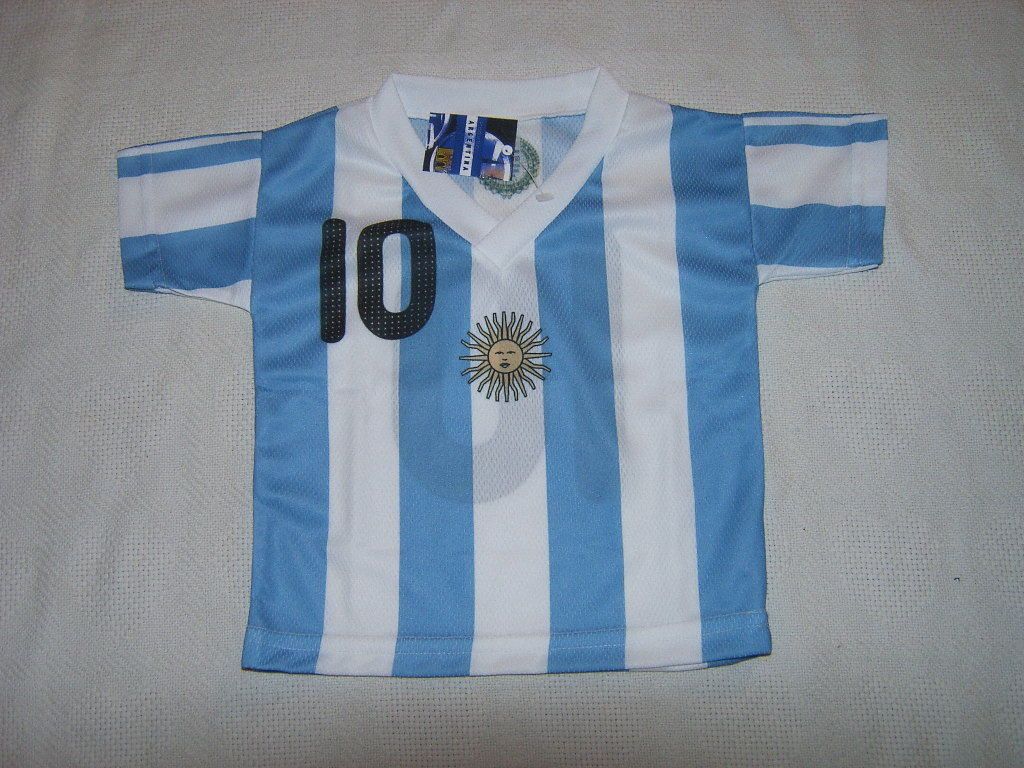 World Soccer Futbol Argentina Messi # 10 Infant Jersey Sz 6 12 Mos NWT