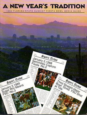 Florida State vs Nebraska 1990 FSU Sunkist Fiesta Bowl Media Guide