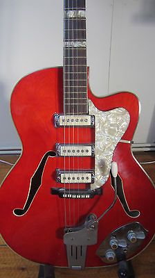 1960s Klira Lady Archtop thinline guitar 3pickups Eko Framus