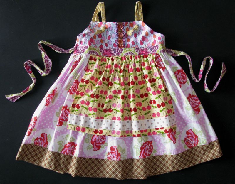 Matilda Jane PLATINUM Topsy Turvy knot dress cherry apron balloon