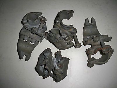 4pc LOT USED Scaffolding Swivel GAL.Fixed Clamps P.S.CO. 32 FOR 1