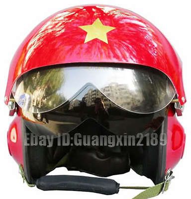 New Chinese Glossy Red Military Jet Flight Pilot Helmet All Sizes