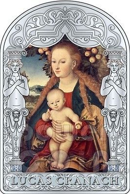 CHILD UNDER APPLE TREE Lucas CRANACH Silver Coin 15D Andorra 2012