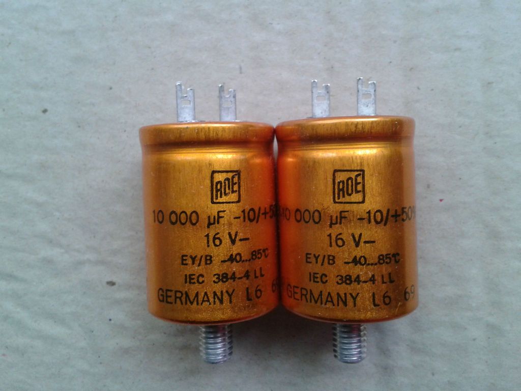 2x NEW ROE GOLD EY / B 10000uf 16V AUDIO GRADE HI_END CAPACITORS 