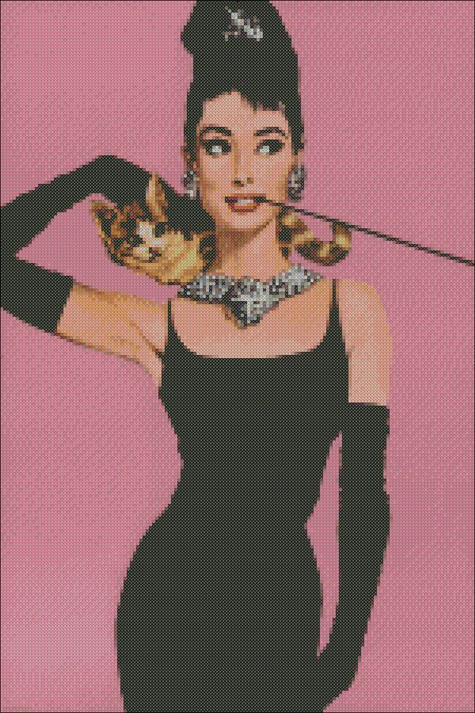 audrey hepburn cross stitch