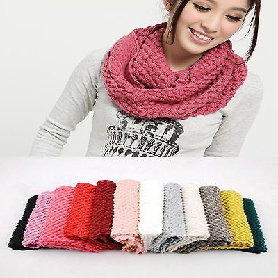 Fashion Girls Long Warm Neck Circle Cowl Knit Wool Lover Scarf Shawl