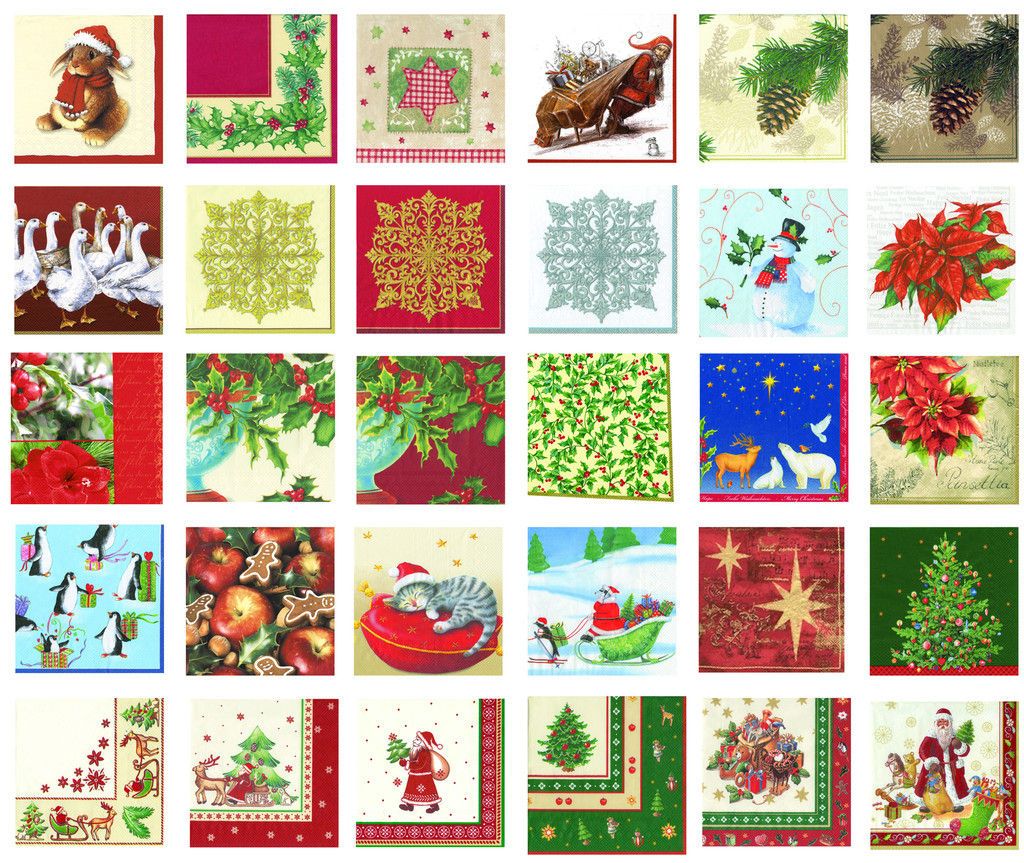 Christmas Xmas Paper Table Napkins 30 designs u choose